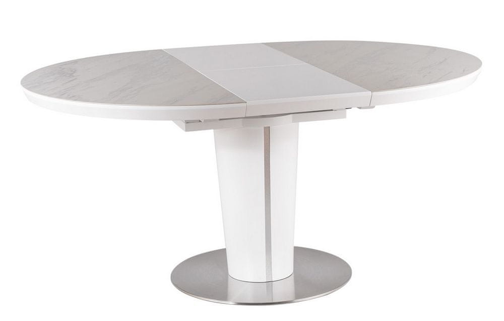 CASARREDO Jedálenský stôl rozkladacia 120 ORBIT ceramic biely mramor/biely mat